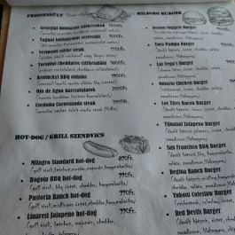 Milagro American Grill Budapest - Étlap/itallap