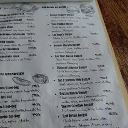 Milagro American Grill Budapest - Étlap/itallap