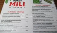 Mili Gasztronómia Budapest - Étlap/itallap