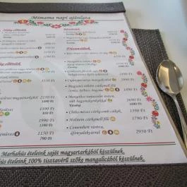 Mimama Konyhája Budapest - Étlap/itallap