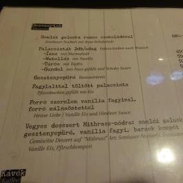 Mithrasz Vendéglő, Fertőrákos - Étlap/itallap