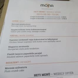 Mona Bar & Restaurant Budapest - Étlap/itallap