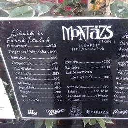 Montázs Art Café Budapest - Étlap/itallap