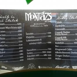 Montázs Art Café Budapest - Étlap/itallap