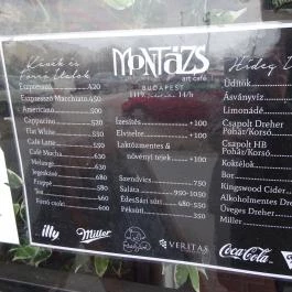 Montázs Art Café Budapest - Étlap/itallap