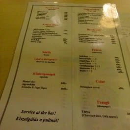 Monyó Café Budapest - Étlap/itallap