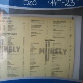 Műhely Pub Budapest - Étlap/itallap