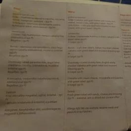 Murok Café Budapest - Étlap/itallap