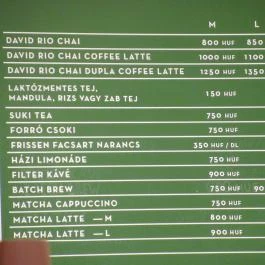 My Green Cup Budapest - Étlap/itallap