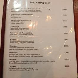 Na ez az! - Bavarian Beer Shop Molnár Budapest - Étlap/itallap