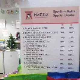 NaCha Bubble Tea Budapest - Étlap/itallap