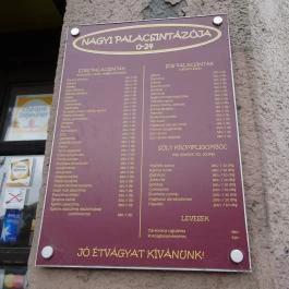 Nagyi Palacsintázója - Hattyú utca Budapest - Étlap/itallap
