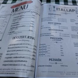 Nánási Étterem Budapest - Étlap/itallap