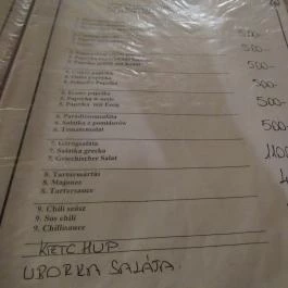 Napfény Kert Étterem, Miskolctapolca - Étlap/itallap