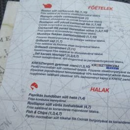 Nautilus Hajós Bár, Esztergom - Étlap/itallap