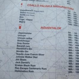 Nautilus Hajós Bár, Esztergom - Étlap/itallap