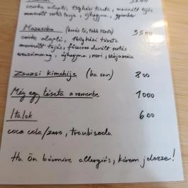 Nem Ramen Budapest - Étlap/itallap