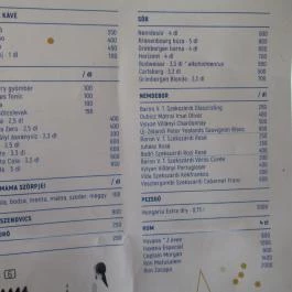 Nemdebár Budapest - Étlap/itallap