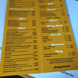 No Flanc Étel-Ital Manufaktúra Budapest - Étlap/itallap