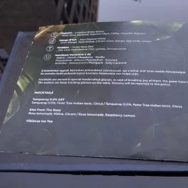 NOA Mixology Budapest - Étlap/itallap