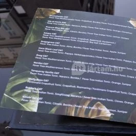 NOA Mixology Budapest - Étlap/itallap