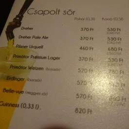 Noiret Biliárd & Darts Szalon Budapest - Étlap/itallap