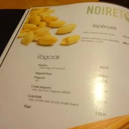 Noiret Biliárd & Darts Szalon Budapest - Étlap/itallap