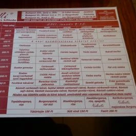 Nokedli Be- & Kifőzde - Ipoly utca Budapest - Étlap/itallap