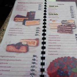 Nosztalgia Cukrászda - Mártírok útja Budapest - Étlap/itallap