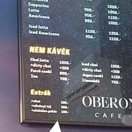 Oberon Cafe Budapest - Étlap/itallap