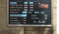 Obizz Döner Kebab Budapest - Étlap/itallap