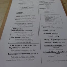 Odú Budapest - Étlap/itallap