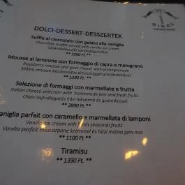 Oinos Wine Bar & Bistro Budapest - Étlap/itallap