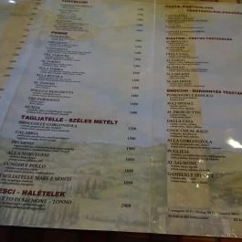 Pasta Bazár Trattoria Budapest - Étlap/itallap