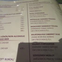 Omnia Plusz Bisztró Budapest - Étlap/itallap