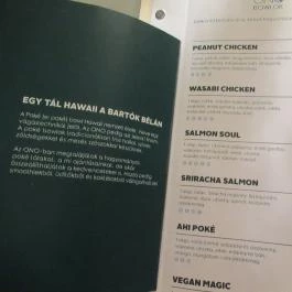 Ono Poké Bowl Bar - Bartók Béla út Budapest - Étlap/itallap