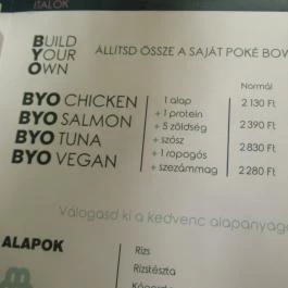 Ono Poké Bowl Bar - Bartók Béla út Budapest - Étlap/itallap