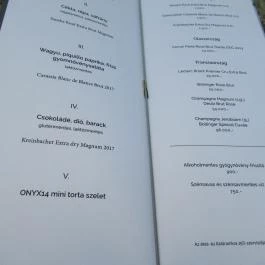 Onyx Étterem Budapest - Étlap/itallap
