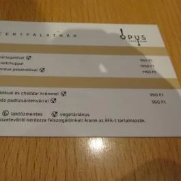 Opus Jazz Club Budapest - Étlap/itallap