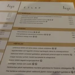 Opus Jazz Club Budapest - Étlap/itallap