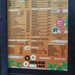 Orange Bike büfé Budapest - Étlap/itallap