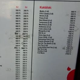 Ördög Sarok Söröző Budapest - Étlap/itallap