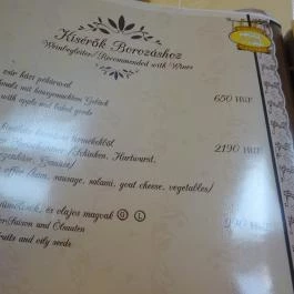 Öreg Prés Étterem Mór - Étlap/itallap