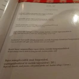 Osztrák Söröző Budapest - Étlap/itallap