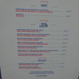 Ötkert, Budapest - Étlap/itallap