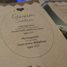 Otthonka Budapest - Étlap/itallap