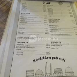 Pagony Café - Dió Budapest - Étlap/itallap