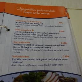Creppy PalacsintaHáz, Miskolc - Étlap/itallap