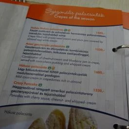 Creppy PalacsintaHáz, Miskolc - Étlap/itallap