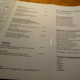 Palacsintavár, Eger - Étlap/itallap